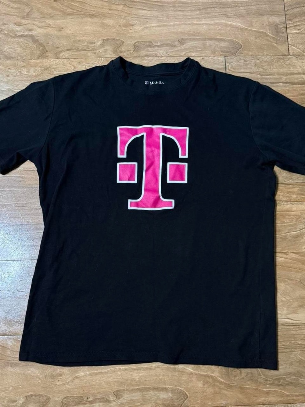 T-Mobile Black Tee with Pink Logo